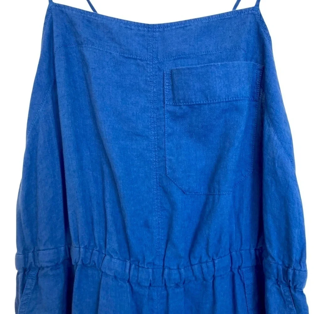 EVERLANE The Linen Shoestring Jumpsuit Lapis Blue